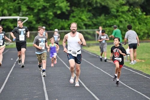 Meera and I finishing a Run With Dad 5K Meera and I finishing a Run With Dad 5K